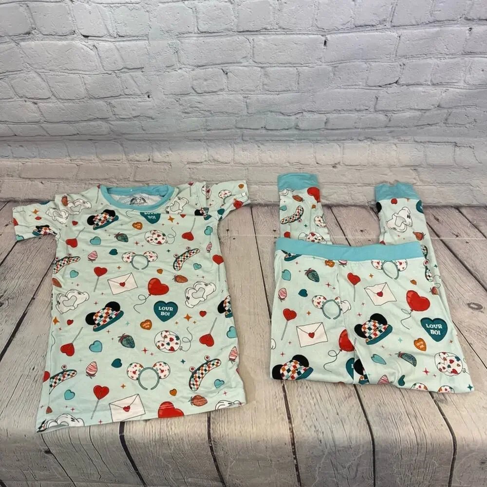 Magical Mamas Valentine Mickey Boy's Bamboo 2 Piece Set